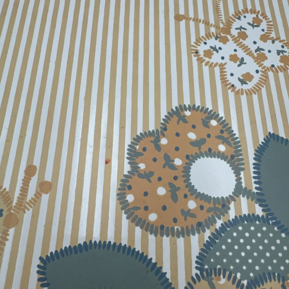 Set Of 3 Yellow Floral Placemats Vinyl Cover 1970's. Granny Core Cottage Core